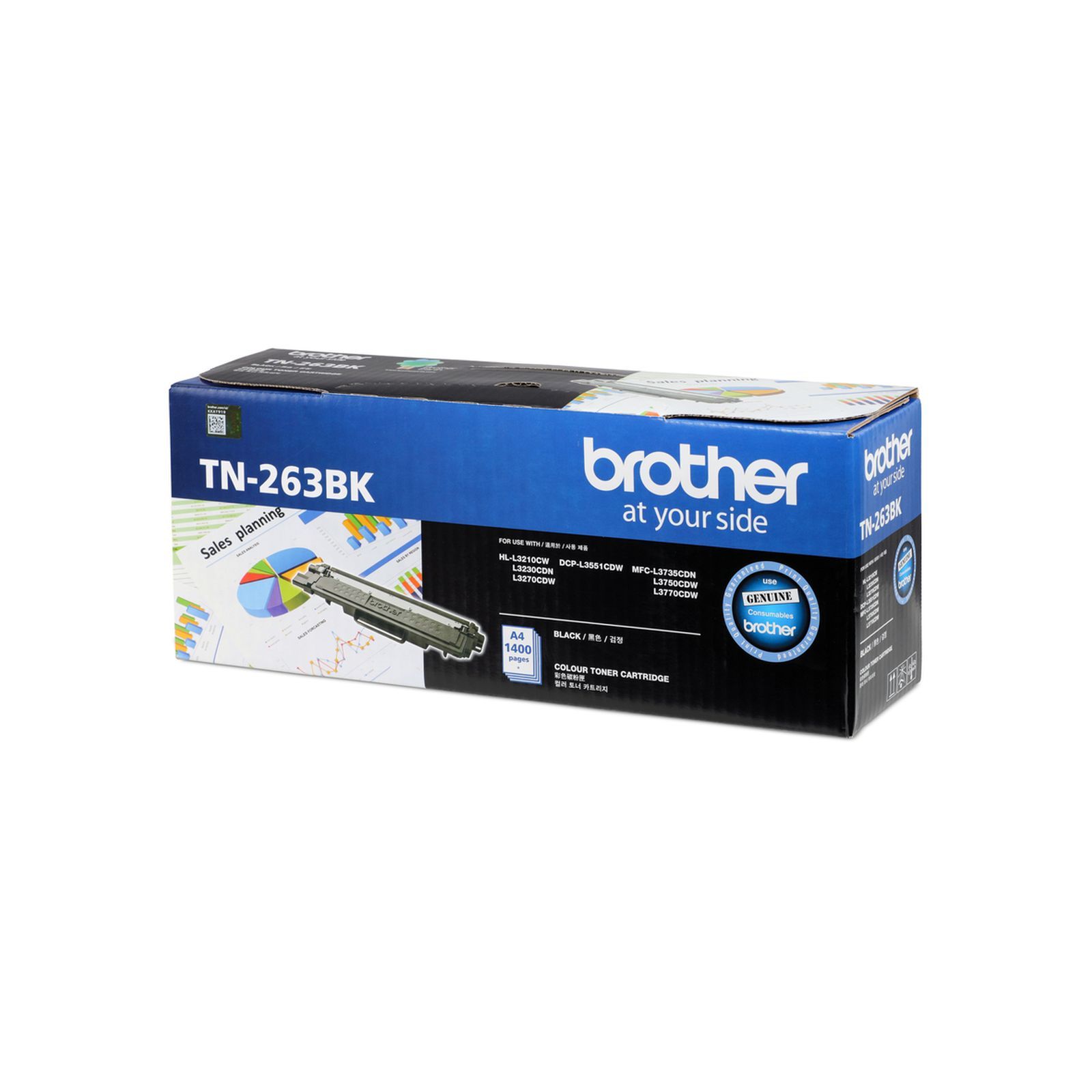 Mực In Brother TN-263BK Đen Chính Hãng – 1.400 Trang In Sắc Nét
