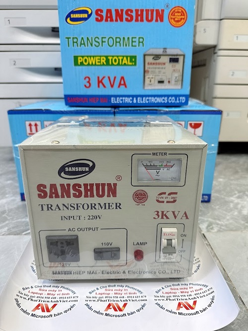 Biến Áp 3KVA Cho Máy Photocopy – Đổi 220V Ra 100-120V, Chính Hãng Hansun