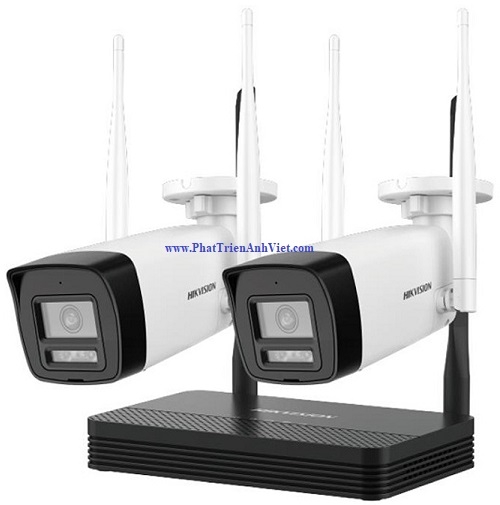 Bộ Kit Camera Hikvision DS-J142I/NKS422W0H 2MP Wifi 6 – 2 Camera Thân Trụ + Đầu Ghi