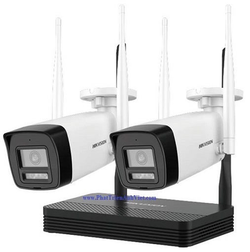 Bộ Kit Camera Hikvision DS-J142I/NKS424W0H 4MP Wifi 6 – 2 Camera Thân Trụ + Đầu Ghi