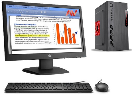 Bộ máy vi tính để bàn PC văn phòng Desktop Intel Core i5 2400 Ram 4GB SSD 120GB HDD 500GB LCD HP V193B Led