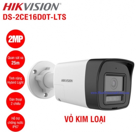 Camera HDTVI 2MP HIKVISION DS-2CE16D0T-LTS