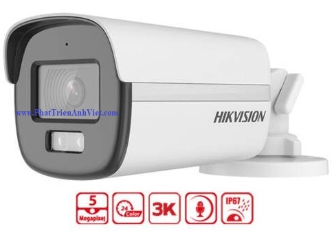 Camera HDTVI có màu ban đêm 5MP HIKVISION DS-2CE12KF0T-FS