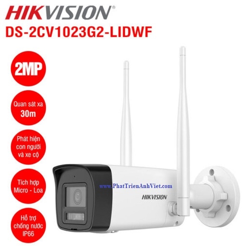 Camera Hikvision DS-2CV1023G2-LIDWF 2MP Wifi 6 IP66