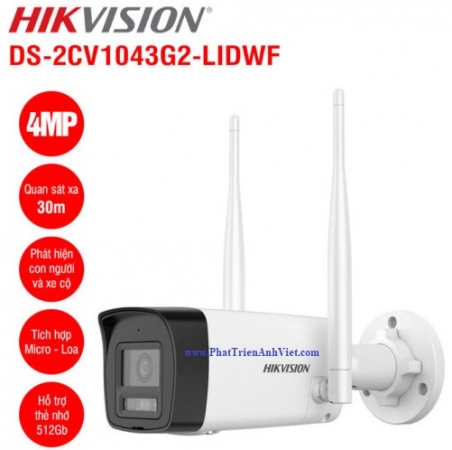 Camera Hikvision DS-2CV1043G2-LIDWF 4MP Wifi 6 IP66