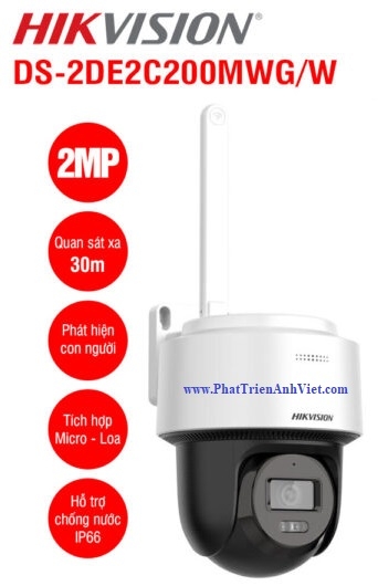 Camera Hikvision DS-2DE2C200MWG/W 2MP Wifi 6 PTZ Mini