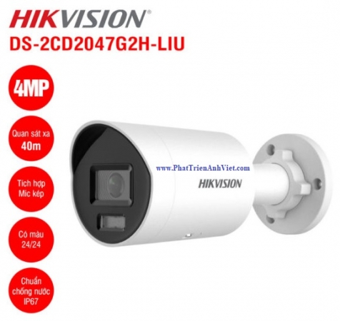 Camera IP 4MP Hikvision DS-2CD2047G2H-LIU