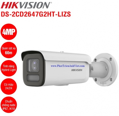 Camera IP 4MP Hikvision DS-2CD2647G2HT-LIZS