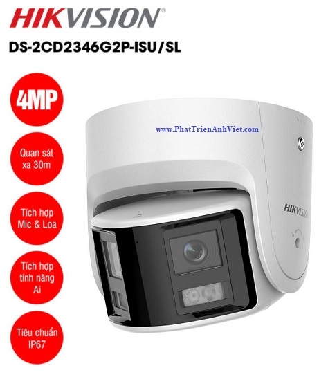 Camera IP bán cầu 4MP Hikvision DS-2CD2346G2P-ISU SL