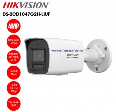 Camera IP ColorVu 4.0 Megapixel HIKVISION DS-2CD1047G2H-LIUF