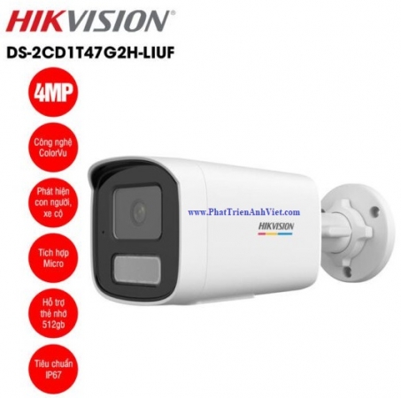 Camera IP ColorVu 4.0 Megapixel HIKVISION DS-2CD1T47G2H-LIUF