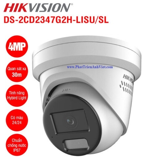 Camera IP Dome 4MP Hikvision DS-2CD2347G2H-LISU/SL