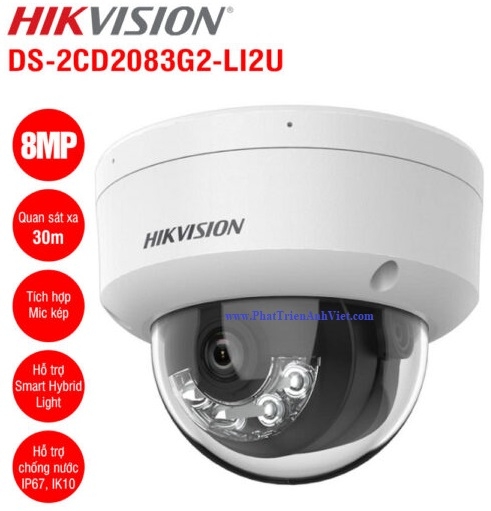 Camera IP Dome 8MP Hikvision DS-2CD2183G2-LIS2U