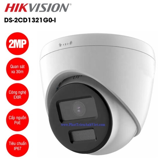 Camera IP Dome Hikvision DS-2CD1321G0-I 2.0MP Hồng Ngoại 30m