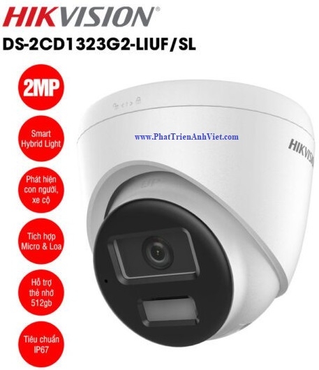 Camera IP Dome hồng ngoại 2.0 Megapixel HIKVISION DS-2CD1323G2-LIUF/SL