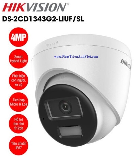 Camera IP Dome hồng ngoại 4.0 Megapixel HIKVISION DS-2CD1343G2-LIUF/SL
