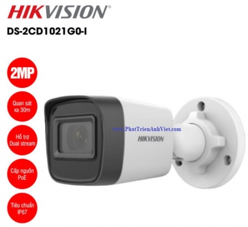 Camera IP Hikvision DS-2CD1021G0-I 2.0MP Thân Trụ Hồng Ngoại 30m