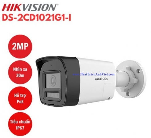 Camera IP Hikvision DS-2CD1021G1-I 2.0MP Thân Trụ Hồng Ngoại 20m