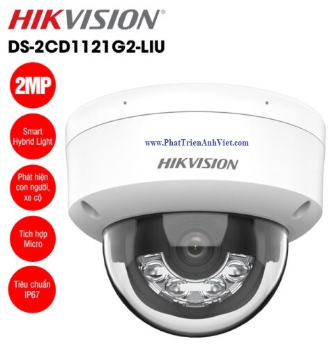 Camera IP Hikvision DS-2CD1121G2-LIU 2.0MP Hồng Ngoại 20m