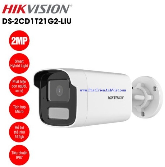 Camera IP Hikvision DS-2CD1T21G2-LIU 2MP – Báo Động Thông Minh, IP67