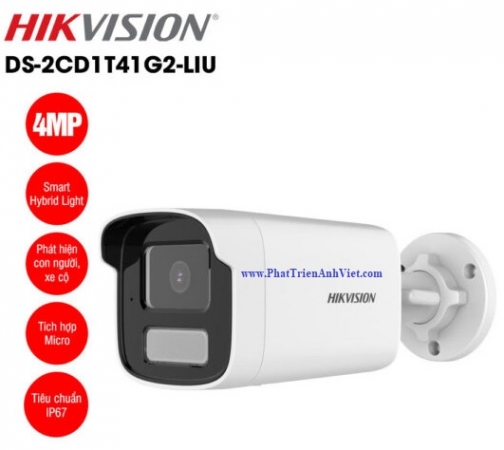 Camera IP Hikvision DS-2CD1T41G2-LIU 4MP – Chống Trộm Thông Minh