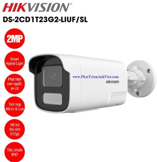 Camera IP hồng ngoại 2.0 Megapixel HIKVISION DS-2CD1T23G2-LIUF/SL