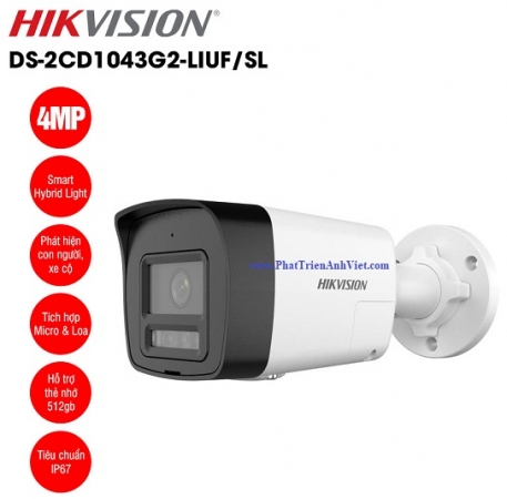 Camera IP hồng ngoại 4.0 Megapixel HIKVISION DS-2CD1043G2-LIUF/SL