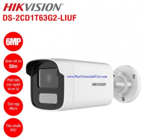 Camera IP hồng ngoại 6.0 Megapixel HIKVISION DS-2CD1T63G2-LIUF