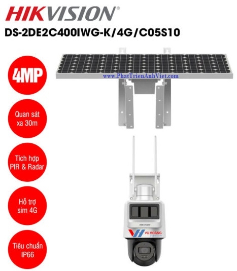 Camera IP PT 4G Hikvision DS-2DE2C400IWG-K/4G/C05S10