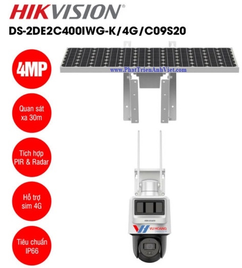 Camera IP PT 4G Hikvision DS-2DE2C400IWG-K 4G C09S20