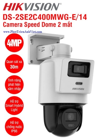 Camera IP Speed dome 4MP Hikvision DS-2SE2C400MWG-E/14(2.8/8mm)