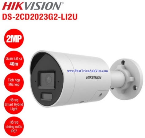 Camera IP thân trụ 2MP Hikvision DS-2CD2023G2-LI2U