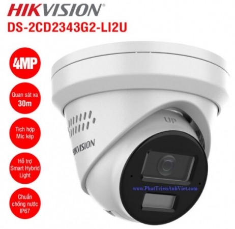 Camera IP Turret 4MP Hikvision DS-2CD2343G2-LI2U