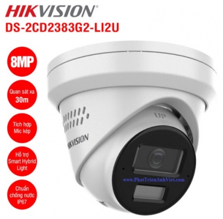 Camera IP Turret 8MP Hikvision DS-2CD2383G2-LI2U