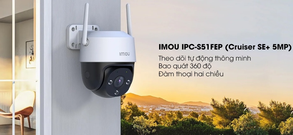 Camera Wifi Full Color iMOU IPC-S51FEP Cruiser SE+ 5MP Quay Quét Có Còi 110dB