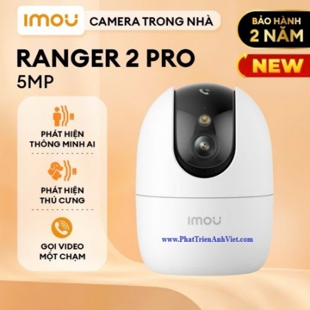 Camera Wifi IMOU IPC-A52P-PRO Ranger 2 Pro 5MP Quay Quét Trong Nhà