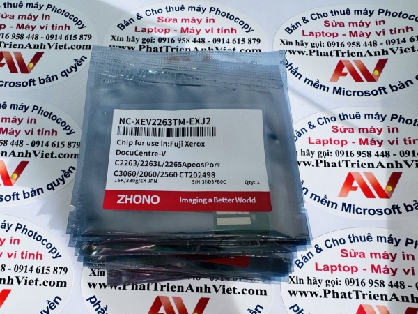 Chíp mực Đỏ reset tự động Fuji Xerox DocuCentre-V C2263 C2263L C2265 ApeosPort C3060 C2060 C2560 CT202498 NC-XEV2263TM-EXJ2