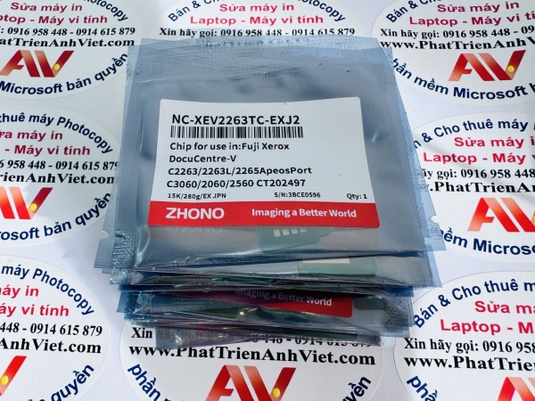 Chíp mực Xanh reset tự động Fuji Xerox DocuCentre-V C2263 C2263L C2265 ApeosPort C3060 C2060 C2560 CT202497 NC-XEV2263TC-EXJ2