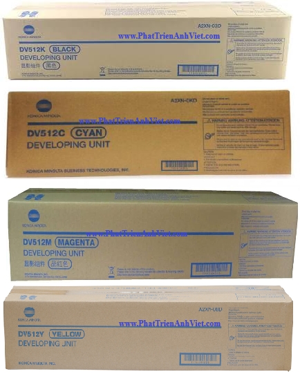 Cụm từ Developer Konica Minolta DV512K A2XN03D DV512C A2XN0KD DV512M A2XN0ED DV512Y A2XN08D Cho Bizhub C224 C554