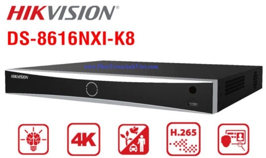 Đầu Ghi IP 16 Kênh Hikvision DS-8616NXI-K8 Có AI Nhận Diện Khuôn Mặt