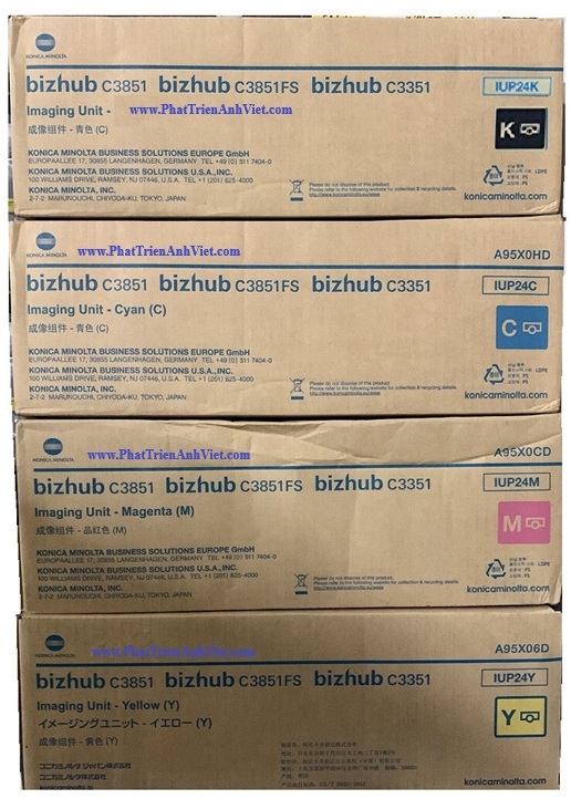 Drum Trống Konica Minolta IUP24K A95X01D IUP24Y A95X06D IUP24M A95X0CD IUP24C A95X0HD Cho Máy Bizhub C3351 C3851