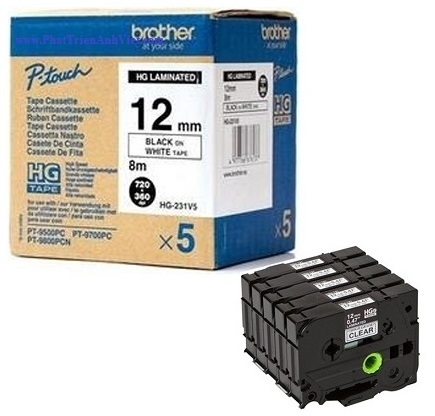 Giấy in nhãn 12mm BROTHER HGe-V5