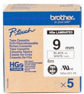 Giấy in nhãn 9mm BROTHER HGe-V5