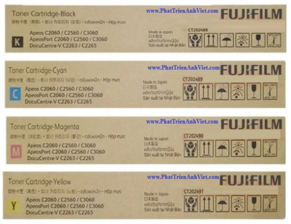 Hộp Mực CT202488 CT202489 CT202490 CT202491 KCMY Cho Máy FujiXerox DocuCentre-V C2263 C2265 Apeos ApeosPort C2560 C2060 C3060