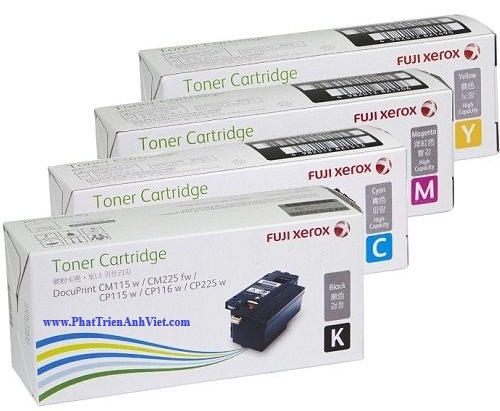 Hộp Mực Fuji Xerox CT202264 CT202265 CT202266 CT202267 KCMY Cho Máy Fuji Xerox DocuPrint CP115w CM115w CP116w CP225w CM225fw CM225FW