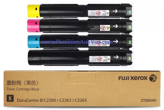 Hộp Mực FujiXerox CT202203 CT202204 CT202205 CT202206 CT201434 CT201435 CT201436 CT201437 KCMY Cho Máy Docucentre-IV C2260 C2263 C2265