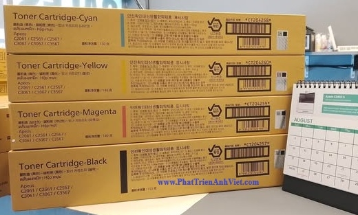Hộp Mực Toner Cartridge CT204257 CT204258 CT204259 CT204260 Dùng Cho Máy Fujifilm Apeos C2061 C2561 C2567 C3061 C3067 C3567 Chính Hãng