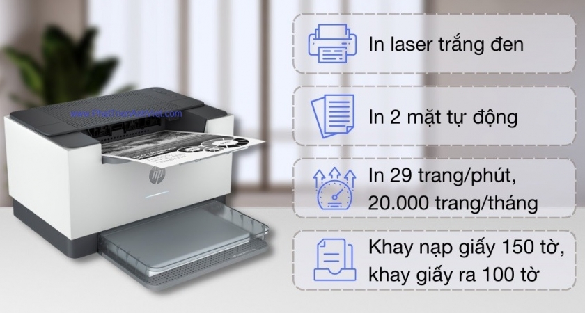 Máy in laser trắng đen HP LaserJet M211DW 9YF83A dùng mực W1360A HP 136A