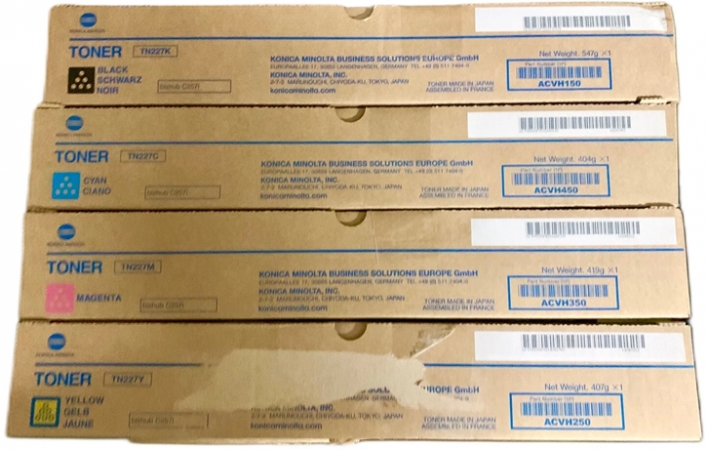 Mực Konica Minolta TN227K ACVH190 TN227Y ACVH290 TN227M ACVH390 TN227C ACVH490 Cho Bizhub C227i C257 C257i C287i