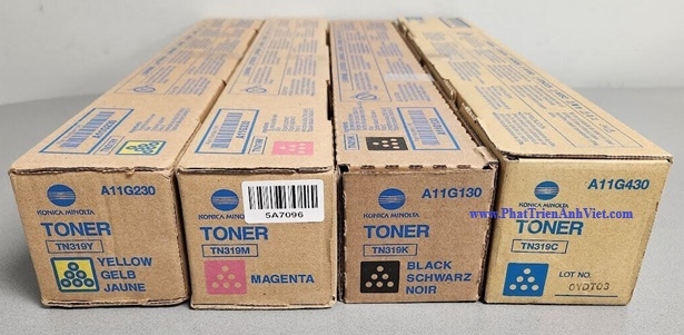 Mực Konica Minolta TN319K A11G190 TN319C A11G490 TN319M A11G390 TN319Y A11G290 Cho Máy Bizhub C306
